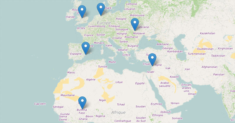 Cartographie. Situer les villes jumelles